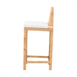 Baxton Studio Zariah Bohemian Natural Brown Rattan and Mahogany Wood Bar Stool