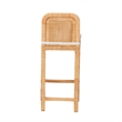 Baxton Studio Zariah Bohemian Natural Brown Rattan and Mahogany Wood Bar Stool