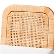 Baxton Studio Zariah Bohemian Natural Brown Rattan and Mahogany Wood Bar Stool