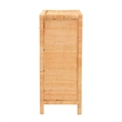 Baxton Studio Vaere Natural Brown Rattan and Mahogany Wood Storage Cabinet