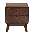 Baxton Studio Markell Walnut Brown Finished Wood 2-Drawer Nightstand