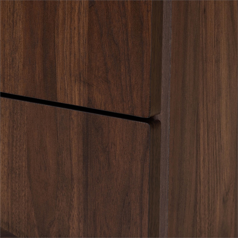 Baxton Studio Graceland Walnut Brown Finished Wood 2-Drawer Nightstand