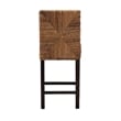 Baxton Studio Laymi Dark Brown Mahogany Wood and Seagrass Counter Stool