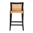 Baxton Studio Lingga Dark Brown Mahogany Wood and Natural Rattan Counter Stool