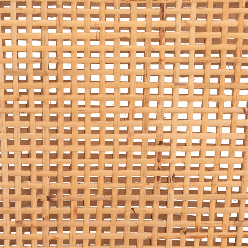 Baxton Studio Lingga Dark Brown Mahogany Wood and Natural Rattan Counter Stool