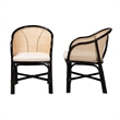 Baxton Studio Miranda Two-Tone Black and Natural Brown Rattan Dining Chair