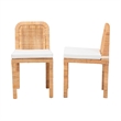 Baxton Studio Zariah Natural Brown Rattan and Mahogany Wood Dining Chair
