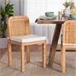 Baxton Studio Zariah Natural Brown Rattan and Mahogany Wood Dining Chair