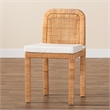 Baxton Studio Zariah Natural Brown Rattan and Mahogany Wood Dining Chair