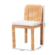 Baxton Studio Zariah Natural Brown Rattan and Mahogany Wood Dining Chair