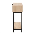 Baxton Studio Sherwin Brown and Black 2-Drawer Console Table with Rattan Accent