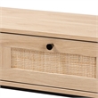 Baxton Studio Sherwin Brown and Black 2-Drawer Console Table with Rattan Accent