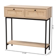 Baxton Studio Sherwin Brown and Black 2-Drawer Console Table with Rattan Accent