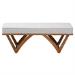 Baxton Studio Chenoa Gray Boucle Fabric and Walnut Brown Wood Bench