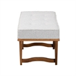 Baxton Studio Chenoa Gray Boucle Fabric and Walnut Brown Wood Bench