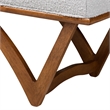 Baxton Studio Chenoa Gray Boucle Fabric and Walnut Brown Wood Bench
