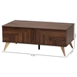 Baxton Studio Graceland Walnut Brown Finished Wood 2-Drawer Coffee Table
