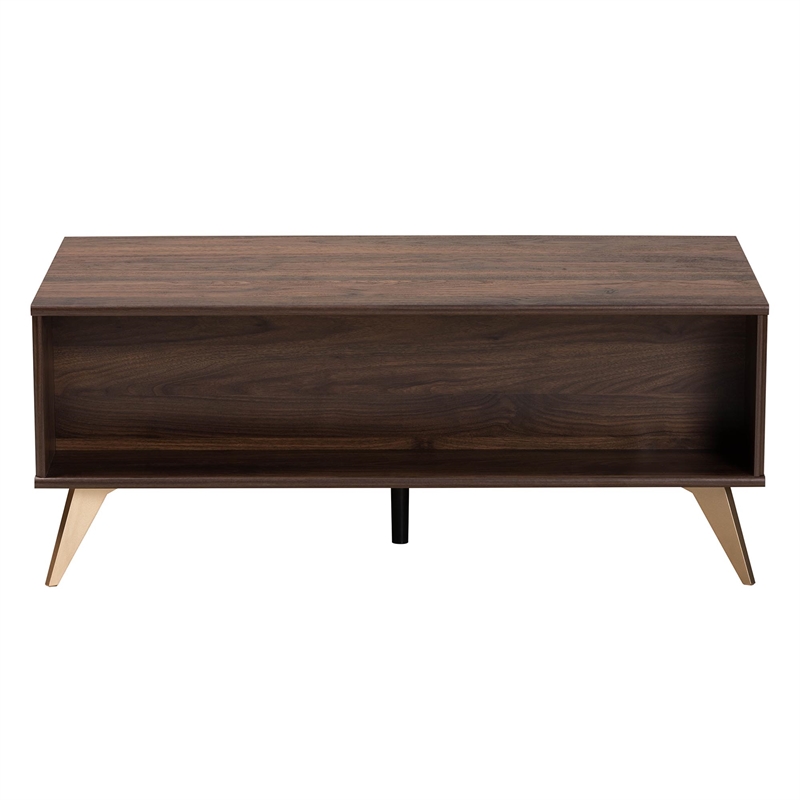Baxton Studio Graceland Walnut Brown Finished Wood 2-Drawer Coffee Table