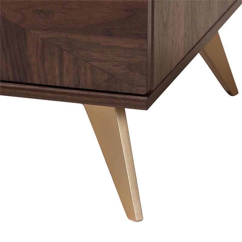Baxton Studio Graceland Walnut Brown Finished Wood 2-Drawer Coffee Table