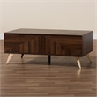 Baxton Studio Graceland Walnut Brown Finished Wood 2-Drawer Coffee Table