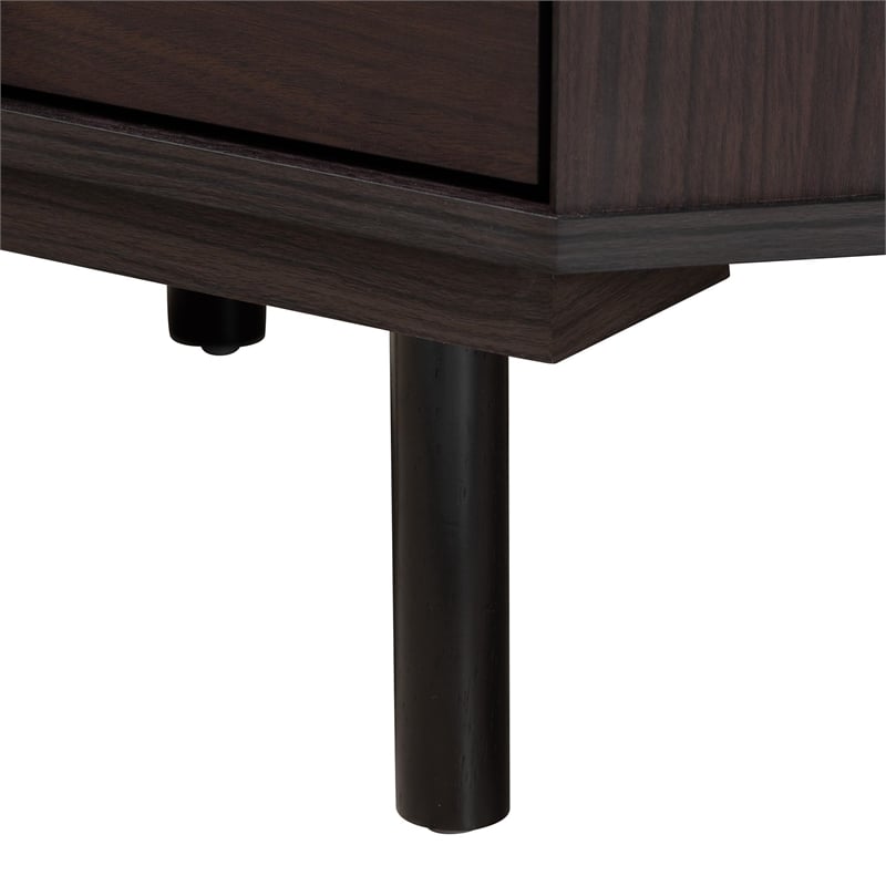 Baxton Studio Norwood Two-Tone Black and Espresso Brown Wood 2-Drawer End Table