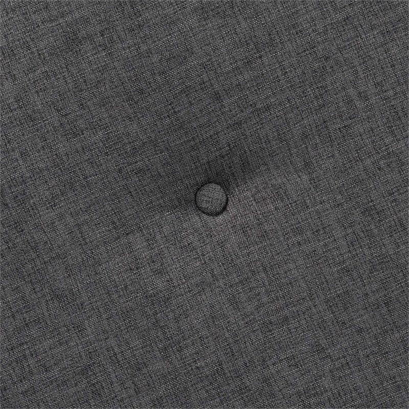 Baxton Studio Iliana Gray Fabric and Walnut Brown Wood Ottoman Footstool