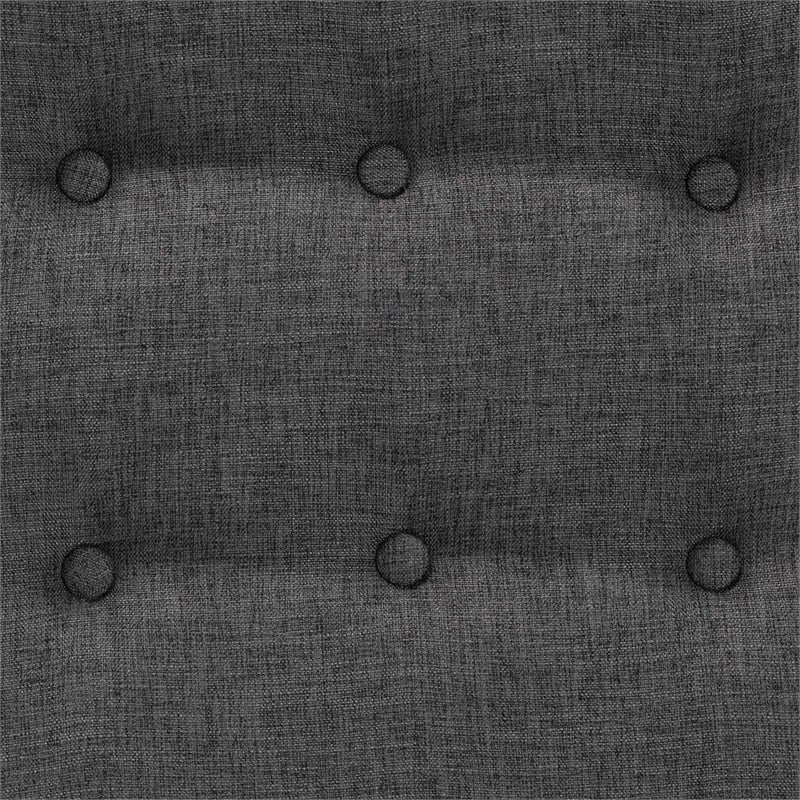 Baxton Studio Jeanine Gray Fabric and Walnut Brown Wood Ottoman Footstool