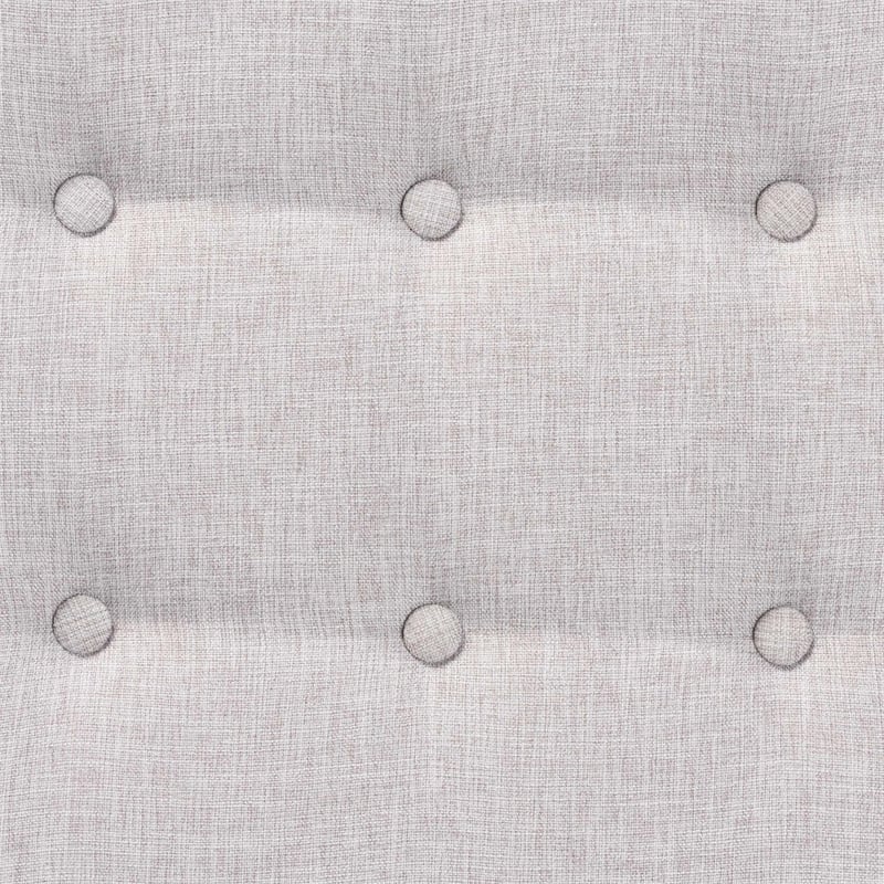 Baxton Studio Jeanine Gray Beige Fabric and Walnut Brown Wood Ottoman Footstool