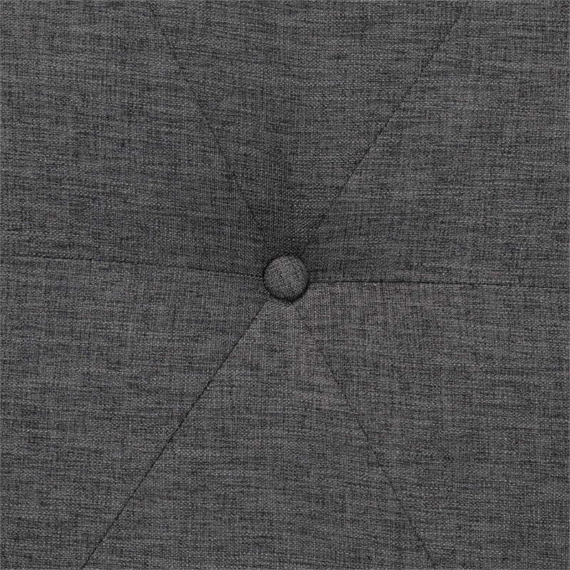 Baxton Studio Theo Gray Beige Fabric and Walnut Brown Wood Ottoman Footstool