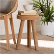 Baxton Studio Terah Modern Natural Brown Teak Wood Ottoman Footstool