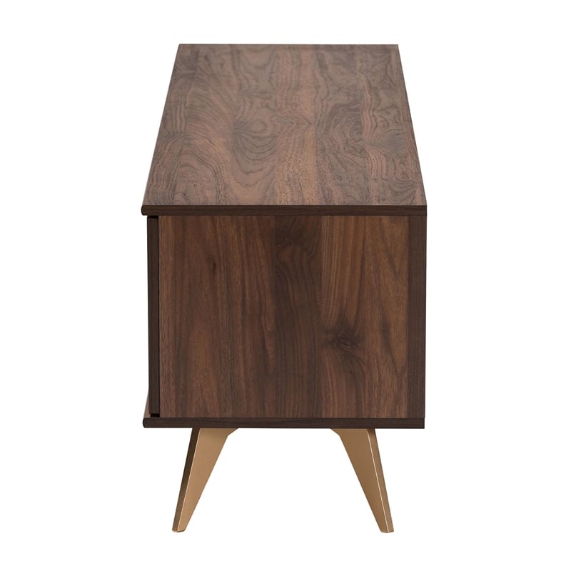 Baxton Studio Graceland Transitional Walnut Brown Finished Wood 2-Door TV Stand