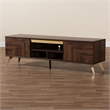 Baxton Studio Graceland Transitional Walnut Brown Finished Wood 2-Door TV Stand