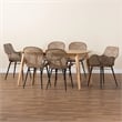 Baxton Studio Emmali Gray Rattan and Natural Brown Wood 7-Piece Dining Set