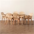 Baxton Studio Emmali Natural Brown Finished Wood and Rattan 7-Piece Dining Set