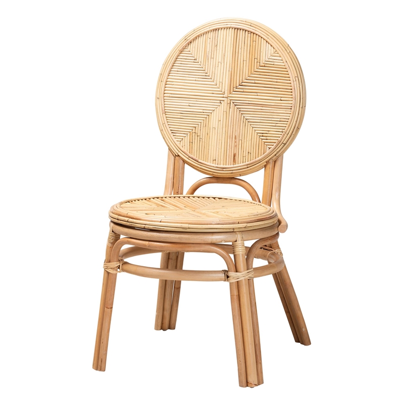 Baxton Studio Carita Modern Bohemian Natural Brown Rattan 5-Piece Dining Set