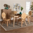 Baxton Studio Carita Modern Bohemian Natural Brown Rattan 5-Piece Dining Set