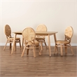 Baxton Studio Carita Modern Bohemian Natural Brown Rattan 5-Piece Dining Set