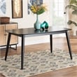 Baxton Studio Flora Mid-Century Modern Black Finished Wood Dining Table