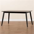 Baxton Studio Flora Mid-Century Modern Black Finished Wood Dining Table
