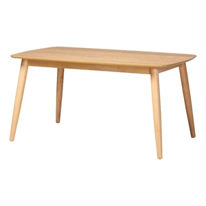 Baxton Studio Flora Mid-Century Modern Natural Oak Finished Wood Dining Table