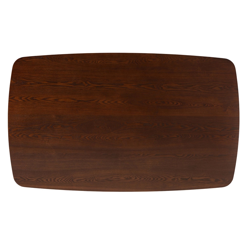 Baxton Studio Flora Mid-Century Modern Walnut Brown Finished Wood Dining Table