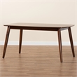 Baxton Studio Flora Mid-Century Modern Walnut Brown Finished Wood Dining Table