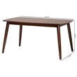 Baxton Studio Flora Mid-Century Modern Walnut Brown Finished Wood Dining Table