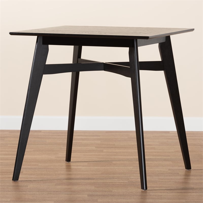 Baxton Studio Leena Black Finished Wood Counter Height Pub Table