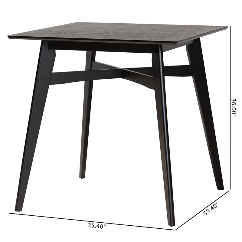 Baxton Studio Leena Black Finished Wood Counter Height Pub Table