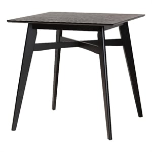 Baxton Studio Leena Black Finished Wood Counter Height Pub Table