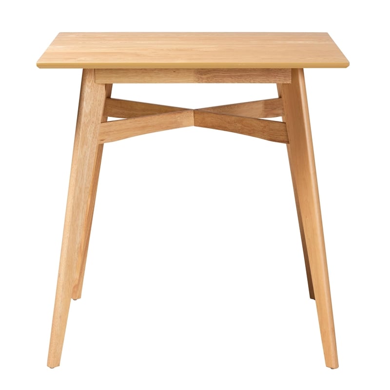 Baxton Studio Leena Natural Oak Finished Wood Counter Height Pub Table