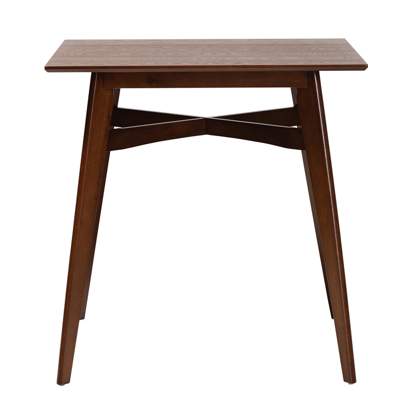 Baxton Studio Leena Walnut Brown Finished Wood Counter Height Pub Table