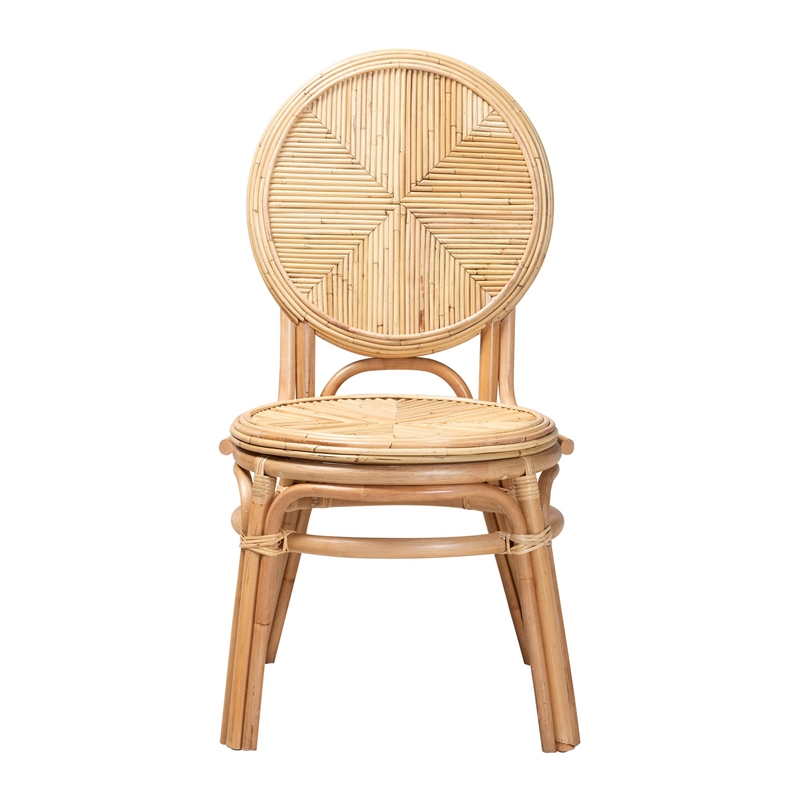 bali & pari Carita Modern Bohemian Natural Brown Rattan Dining Chair