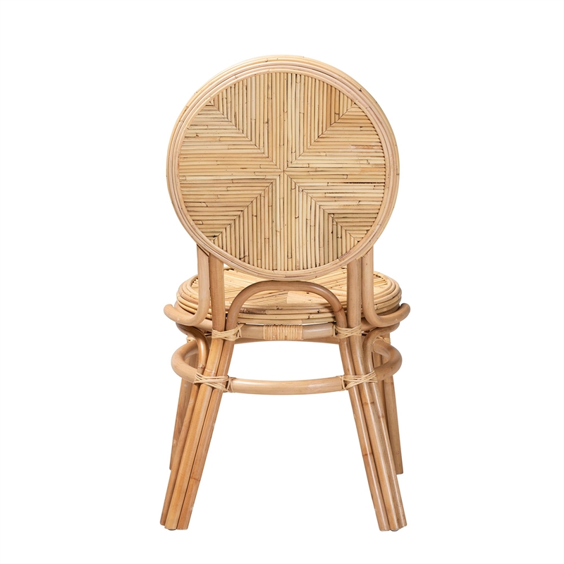 bali & pari Carita Modern Bohemian Natural Brown Rattan Dining Chair